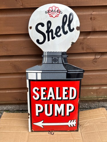 Shell enamel sign - shell, oil
