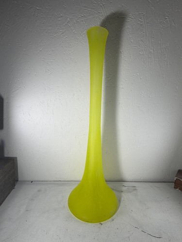 Yellow art glass long neck - yellow,