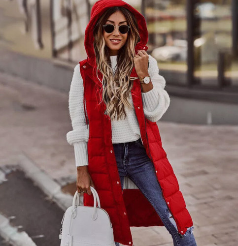 Womens ladies long line hooded - womens,