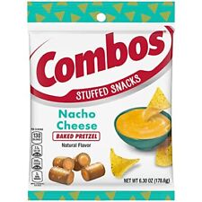 COMBOS Stuffed Snacks Nacho Cheese Baked Pretzel Snacks, 6.3 oz Bag (Pack of 12)