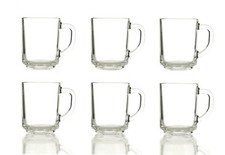 6 x CLEAR MUGS GLASSES TEA