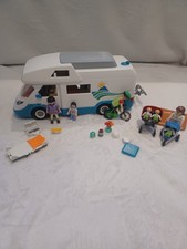 Playmobil Camper Van Motorhome Set Bundle Family Figures, Bike, Pushchairs, Acc
