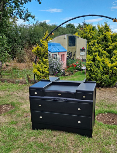 Black dressing table vanity - table,