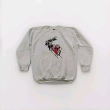 True Vintage Fruit Of The Loom Pepsi Cola Christmas Jumper XL White 90s