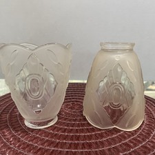 Pair Set 2 Vintage Glass