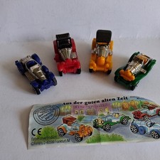 vintage Kinder egg toys Set of 4 Oldtimer metal cars from Germany 1998 + 1 paper