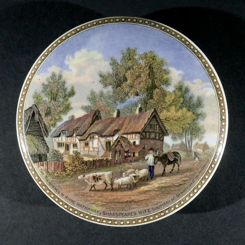 Victorian prattware pot - pot, lid