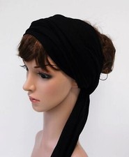 Stretchy headband, head wrap, hair bandanna, hair wrap, hair tie black headscarf
