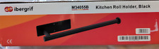 Ibergrif M34055B Black Kitchen Roll Holder Under Cabinet Towel Rack Wall-Mounted