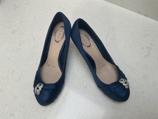 Debut navy satin heeled shoes