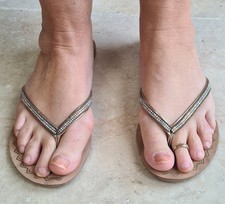 Womens Gold Sparkly Sandals