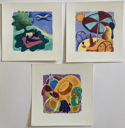 Vintage gouache paintings - vintage,