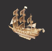 Laser Cut Wooden 'Ghost Ship'  galleon 3D Model/Puzzle Kit