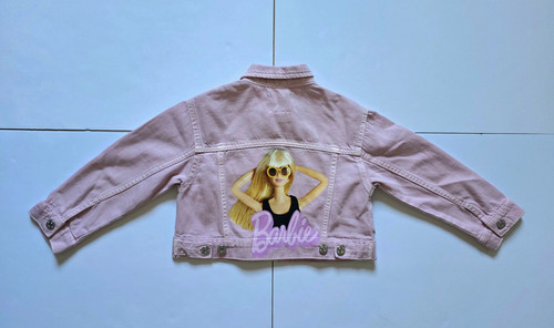 Zara girls barbie pink denim - zara,