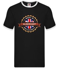 Made In Aldershot - Mens Ringer - Town City Village Born Love Live Homewtown