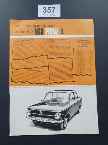 Nsu prinz press comments - prinz,