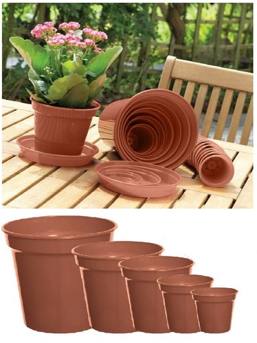 Plastic plant pots tray - pots,