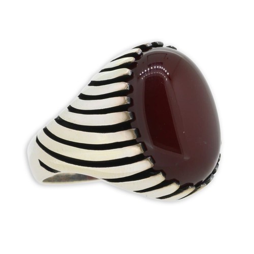 Mens natural carnelian ring - ,