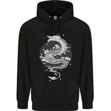 Japanese Fantasy Dragon Sun Background Childrens Kids Hoodie