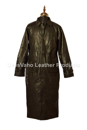 Vintage mens black duster real - vintage,