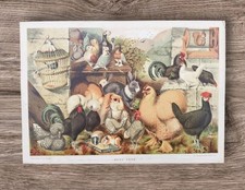 Antique 1881 Victorian Boy's Pets Chickens Pigeon Guinea Pig Rabbits Book Print