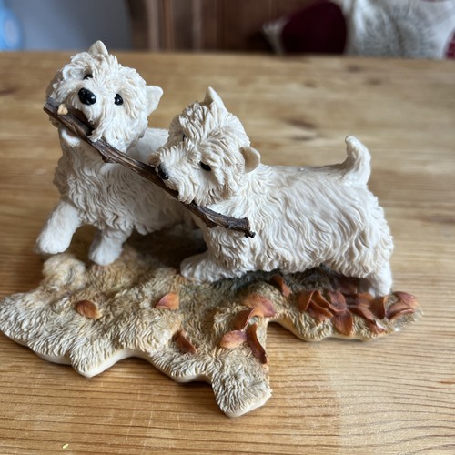 Westie dog with stick ornament - westie,