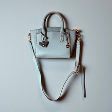 Laura Ashley Grainy Leather Cornflower Blue Handbag 11x12"