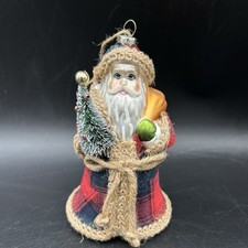 Vintage santa glass ornament - glass,