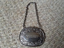 Vintage "Lanthe" Silver Plated Whiskey Decanter Label