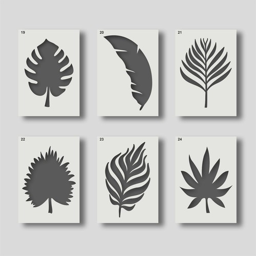 Tropical leaf stencils - leaf,