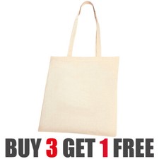 100% Premium Cotton Canvas Shopping Bag Shoulder Tote Shopper Bags Reusable Lot