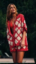 BNWT Zara Red Crochet Knit Top