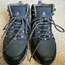 Women’s Gelert Grey And Purple Waterproof Walking Boots Size UK 6.5