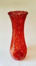 Alum Bay Glass Azurene Large Cranberry Vase Isle Of Wight Height 14 1/4 Inches