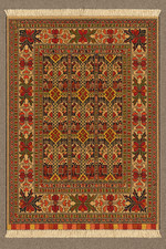 5x3 Tribal Boho Wool Rug, Hand