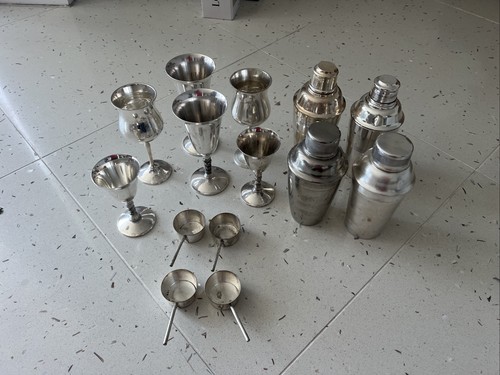 Cocktail shaker goblets - shaker, silver