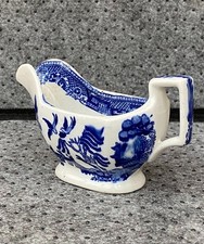 Vintage  Wedgwood  Ceramic Willow Pattern Sauce Boat