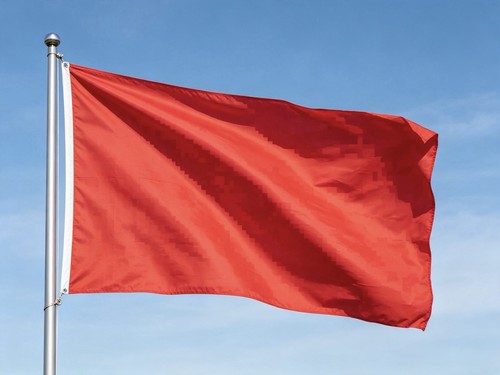 Plain red polyester flag - red, 3