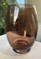 Stunning Smokey Brown Vase Swedish Art Glass Whitefriars? Holmegaard Hellas?