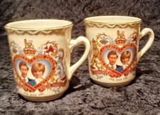 Princess Diana And Prince Charles Wedding Mug 1981 x 2