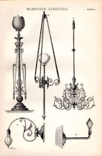 1880 print electric lighting - print, ~