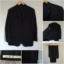 Pal Zileri Sartoriale Tailored 2-piece Wool Suit 42/44 Reg Black Silk Lined MINT
