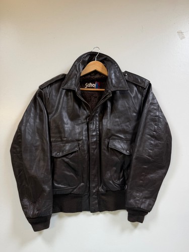 Schott leather flight jacket - leather,