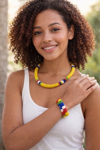 Zulu set handmade necklace - zulu,