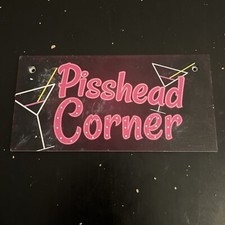 USED Pisshead Corner Funny Garden Shed High Grade PVC Sign 10cm X 20cm