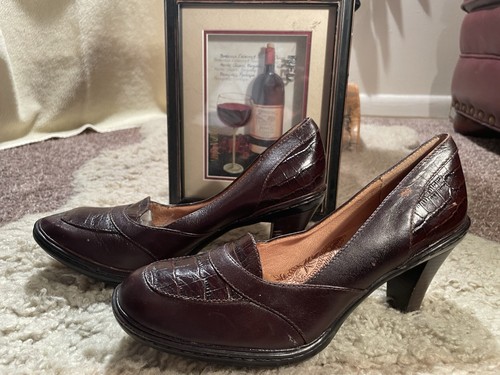 Vintage wine leather - leather, pumps