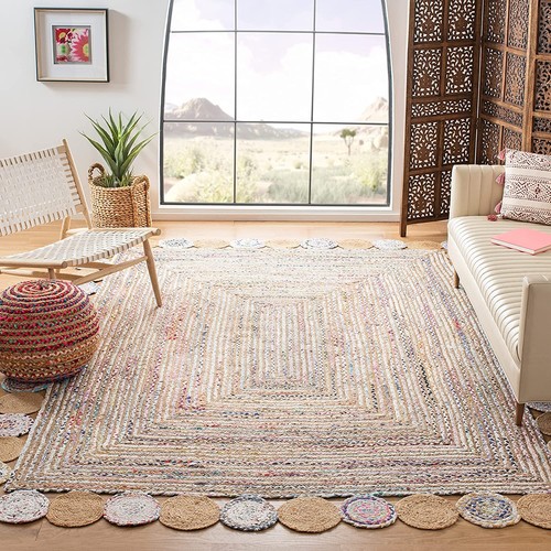 Handwoven jute cotton chindi - handwoven,