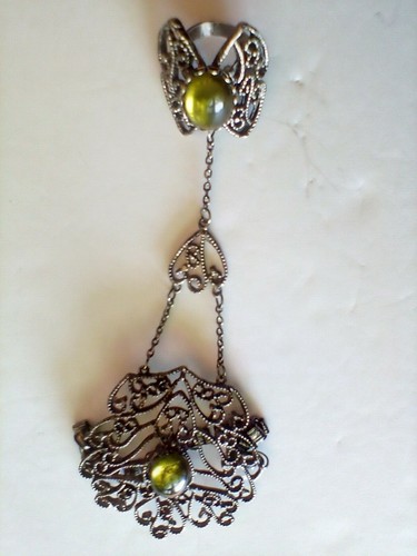 Vintage silver tone lace - vintage,