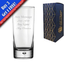 Personalised Engraved Bubble Hi Ball Tall Glass Birthday Mother's Day Gift