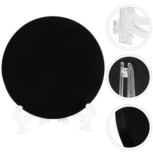 Obsidian stone mirror - obsidian, circle